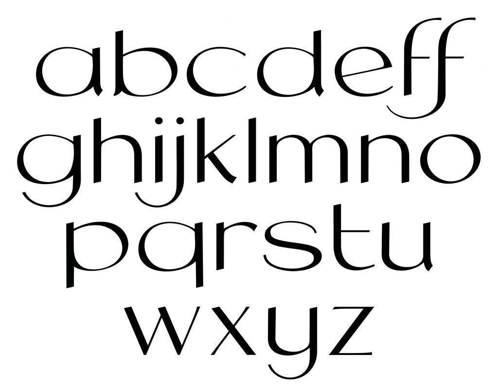 Lowercase lettering of Fontan